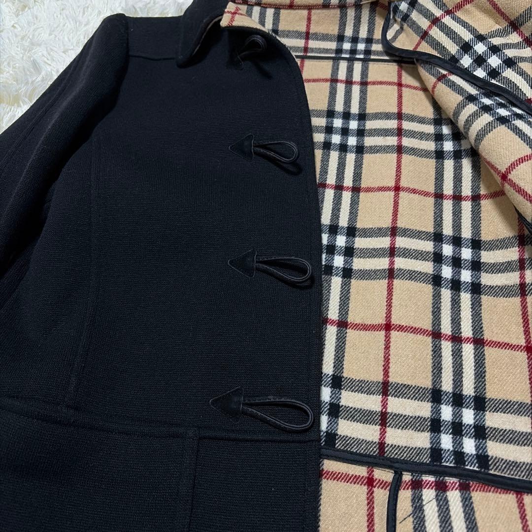 ✨美品✨BURBERRY ダッフルコート 黒 ウール 赤タグ 希少 ノバチェック
