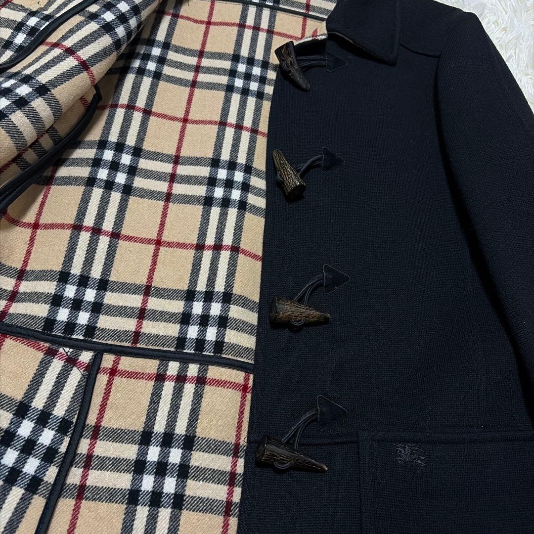 ✨美品✨BURBERRY ダッフルコート 黒 ウール 赤タグ 希少 ノバチェック