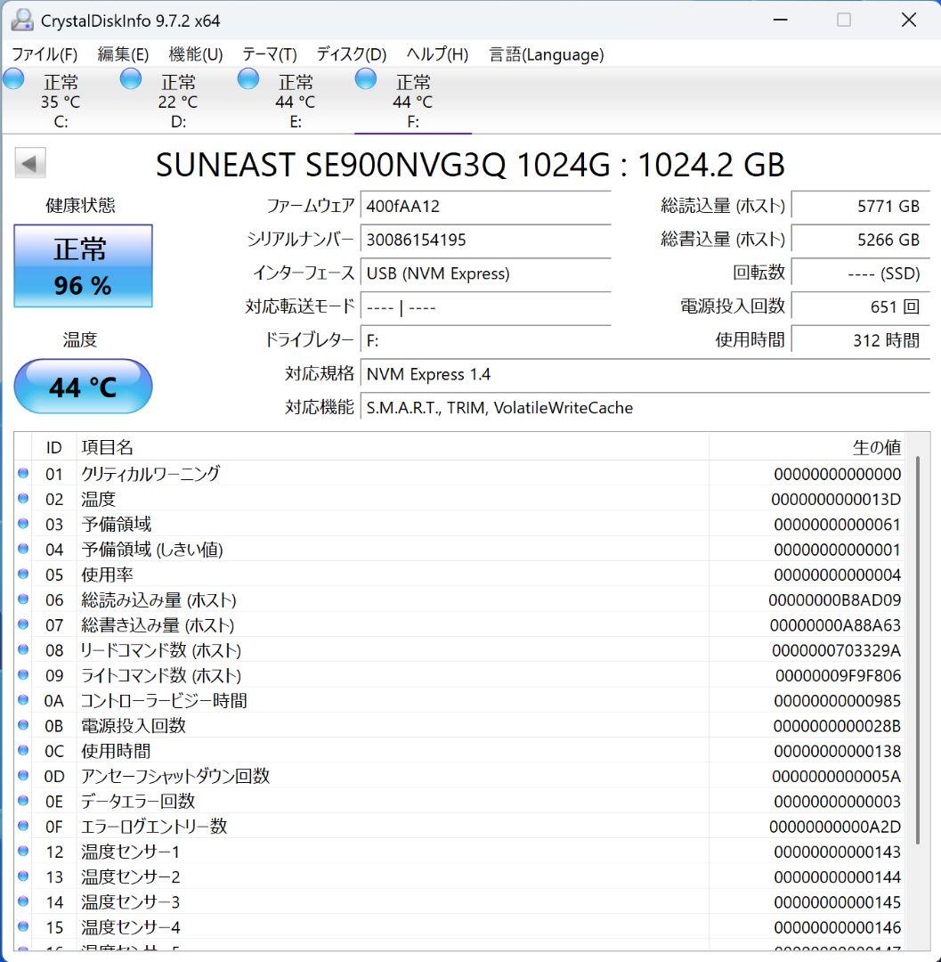 F*モ様 【ジャンク品扱い】m.2 SSD SUNEAST SE900 1TB