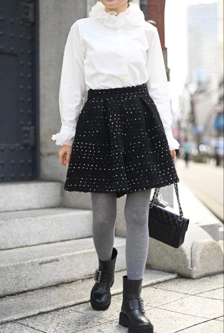 TREFLE +1⭐︎トレフル⭐︎ドットツイードタックショーパン⭐︎S