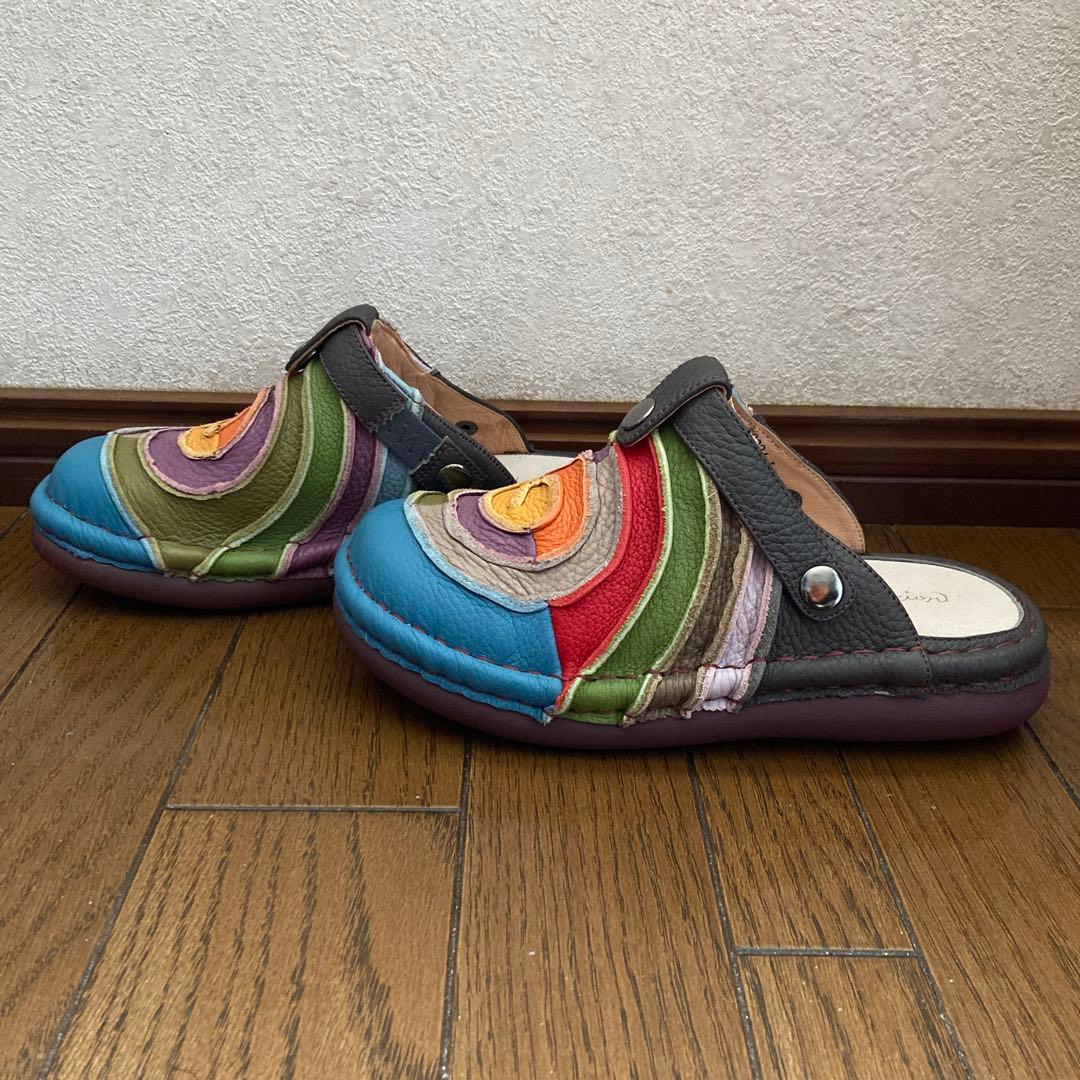 Estacion　エスタシオン　本革うずまき2wayサボシューズ　レザー　L