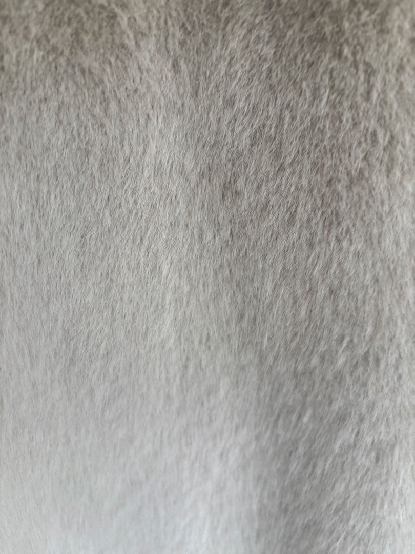 フード付きベージュファーベスト