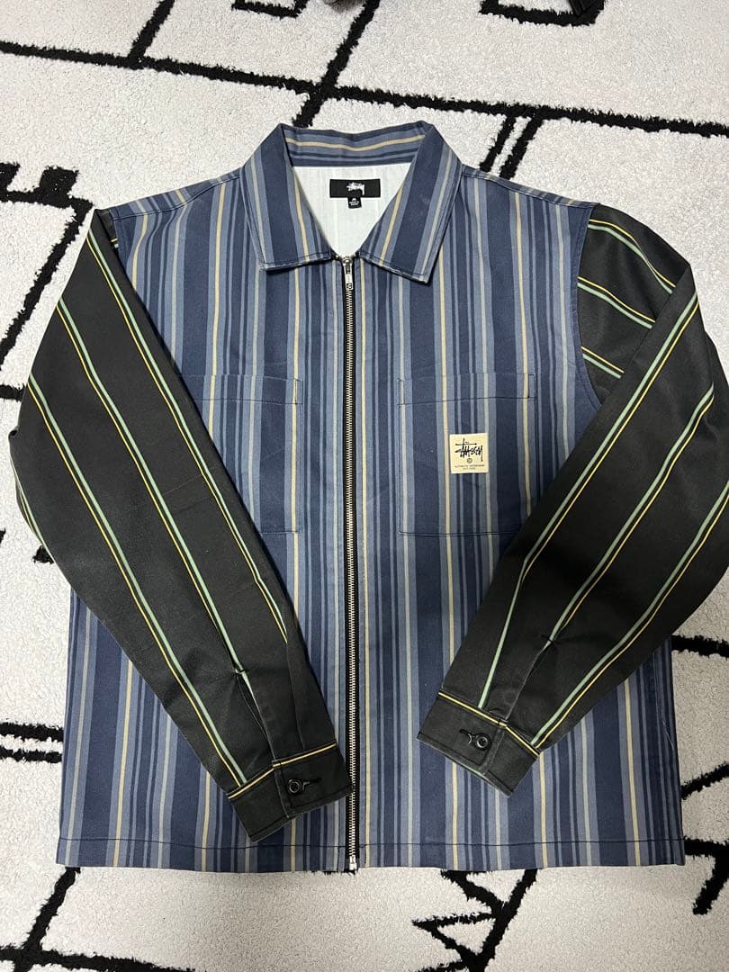 Stussy ストライプ ジップアップベスト