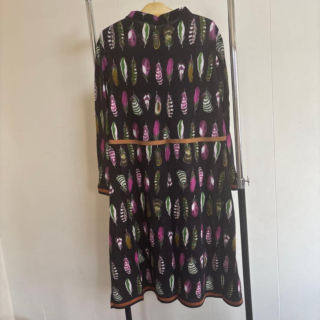 49AV.JUNKO SHIMADA フェザー柄ウール素材の長袖ワンピース