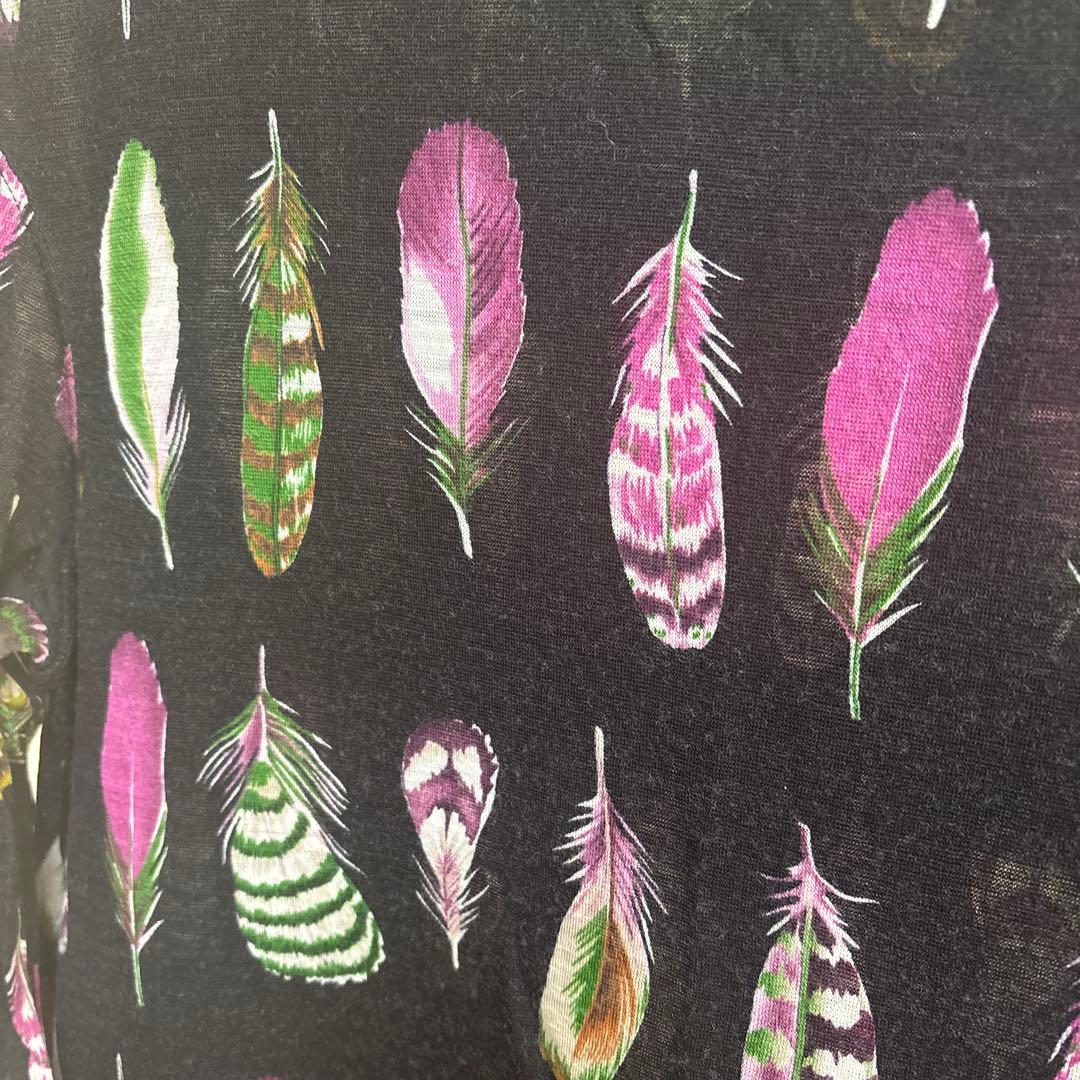 49AV.JUNKO SHIMADA フェザー柄ウール素材の長袖ワンピース