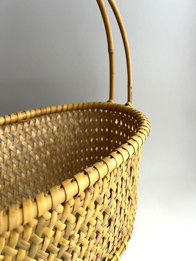 【まーる】戸隠竹細工 りんごかご