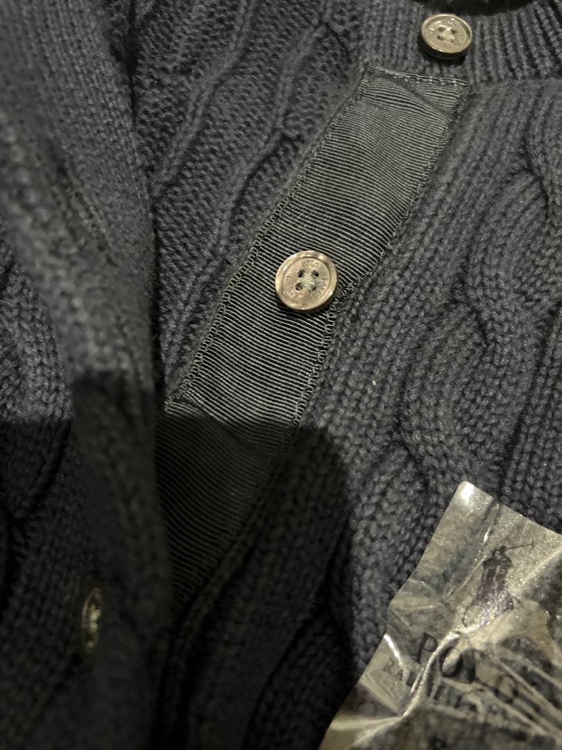 セールPOLOポロラルフローレンケーブル カーディガンニットセーターネイビー