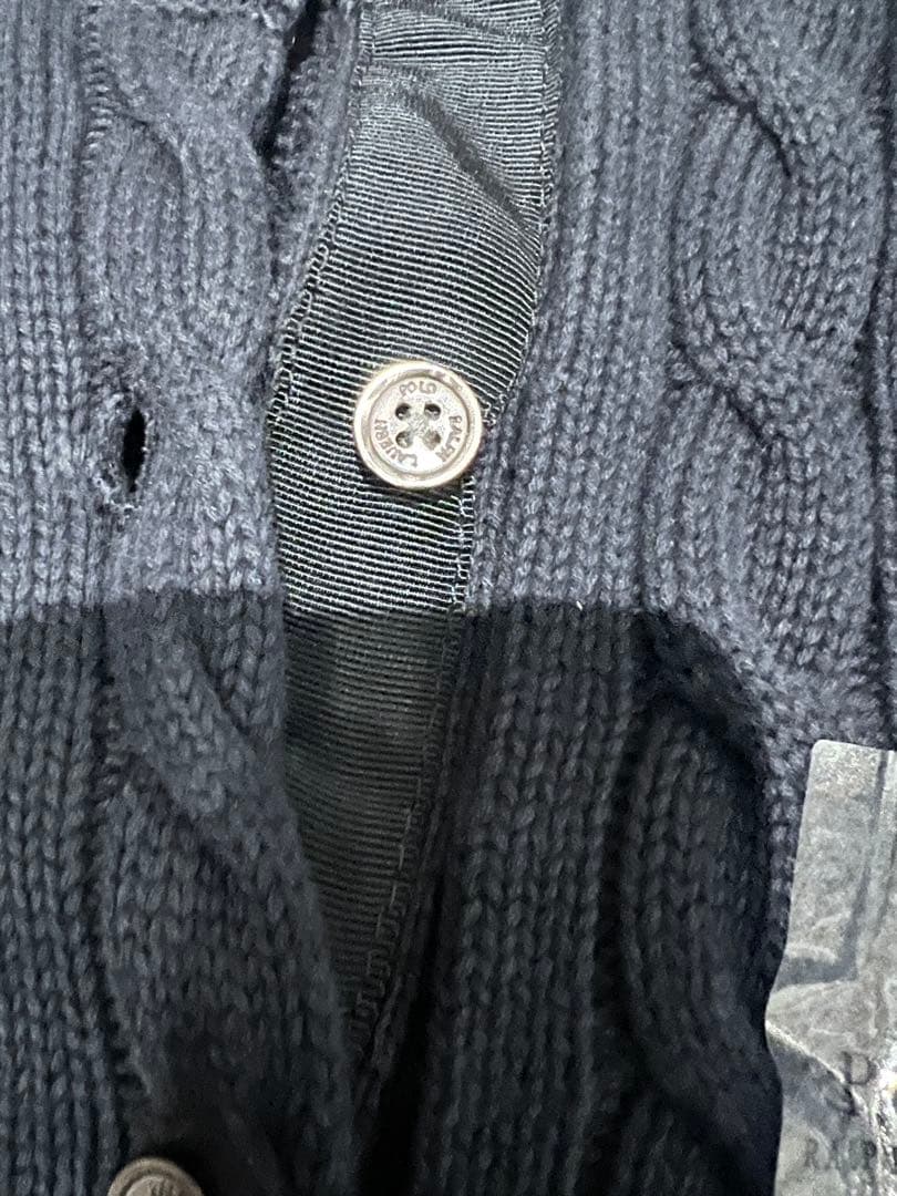 セールPOLOポロラルフローレンケーブル カーディガンニットセーターネイビー