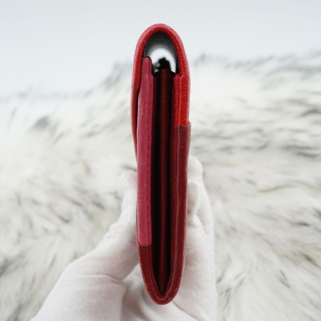 極美品　Chloe クロエ　長財布　二つ折り　レター型　エンベロープ　レッド