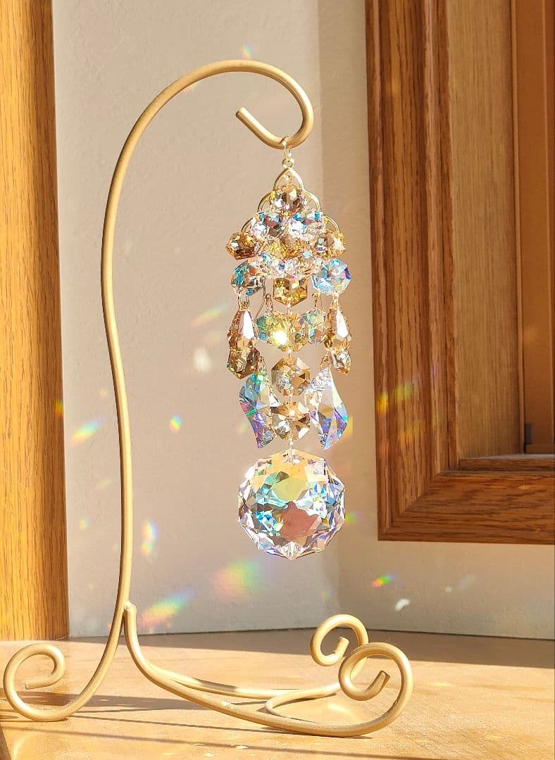 スワロフスキー✨️サンキャッチャー　ダリア✯ブルーAB