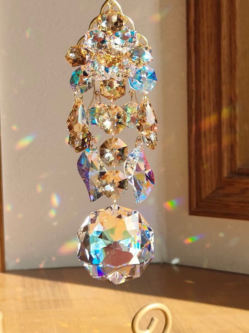 スワロフスキー✨️サンキャッチャー　ダリア✯ブルーAB