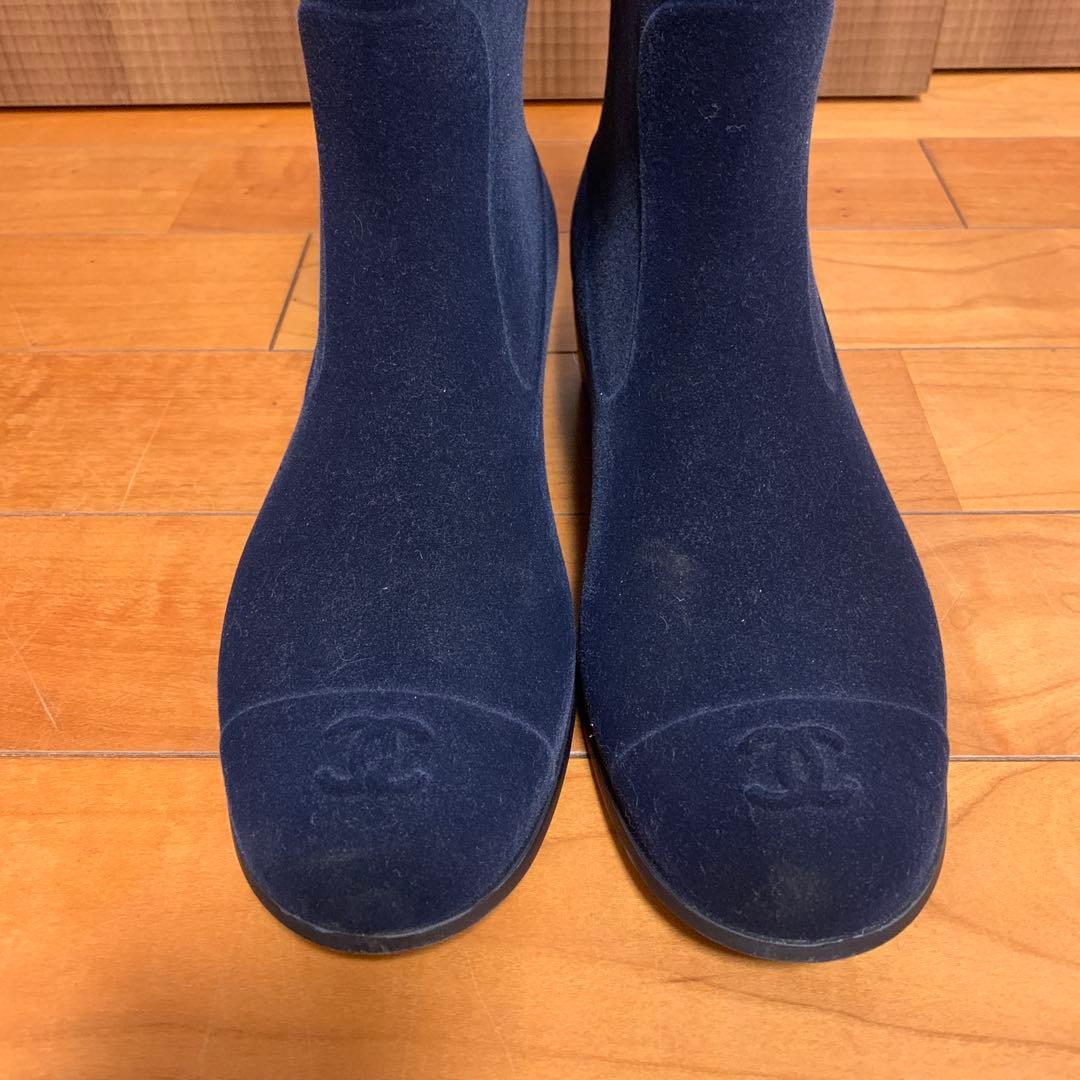 CHANEL ネイビー レインブーツ　サイズ40