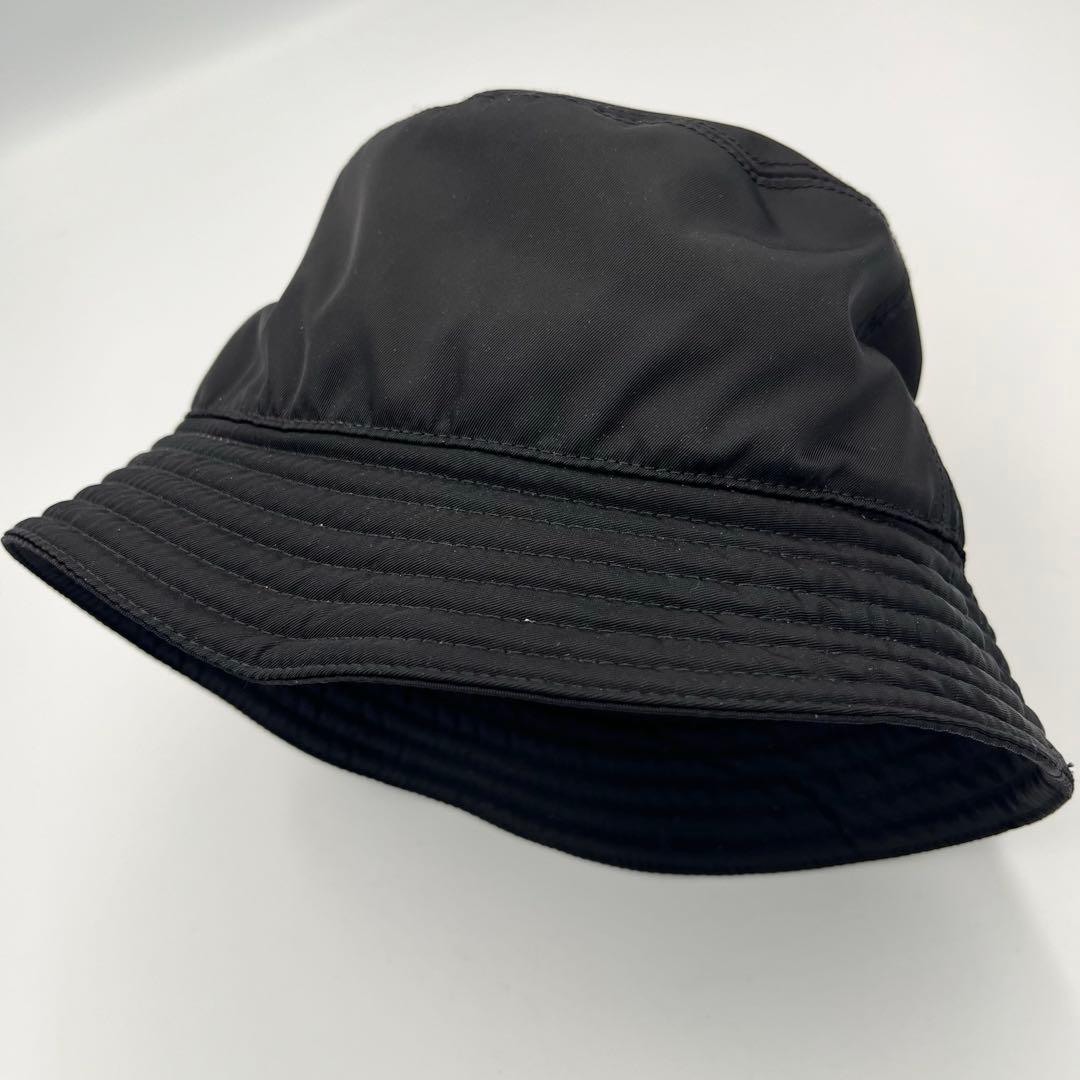 【美品】PRADA バケットハット　三角ロゴ　M 56cm ナイロン　正規品