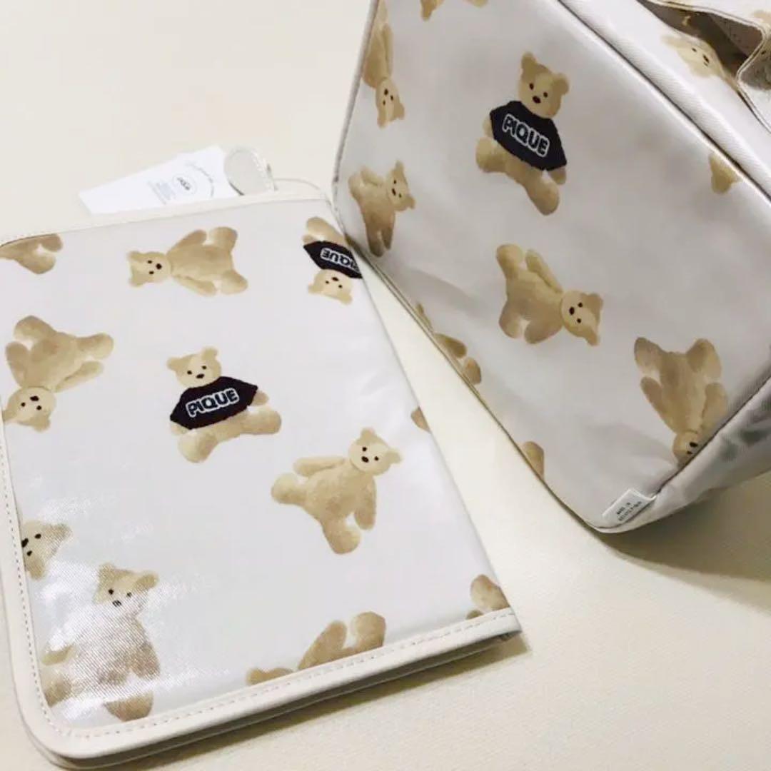 残り1セット　ジェラートピケ　おむつポーチ　母子手帳　クリスマス限定　ベア　くま