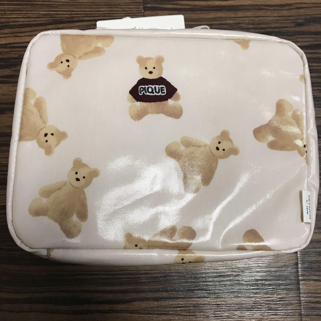 残り1セット　ジェラートピケ　おむつポーチ　母子手帳　クリスマス限定　ベア　くま