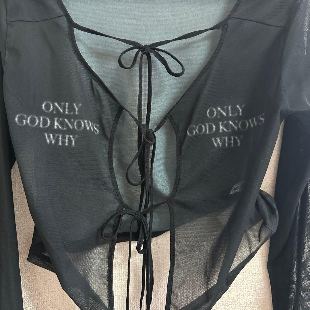 トップス prank project tulle logo cardigan