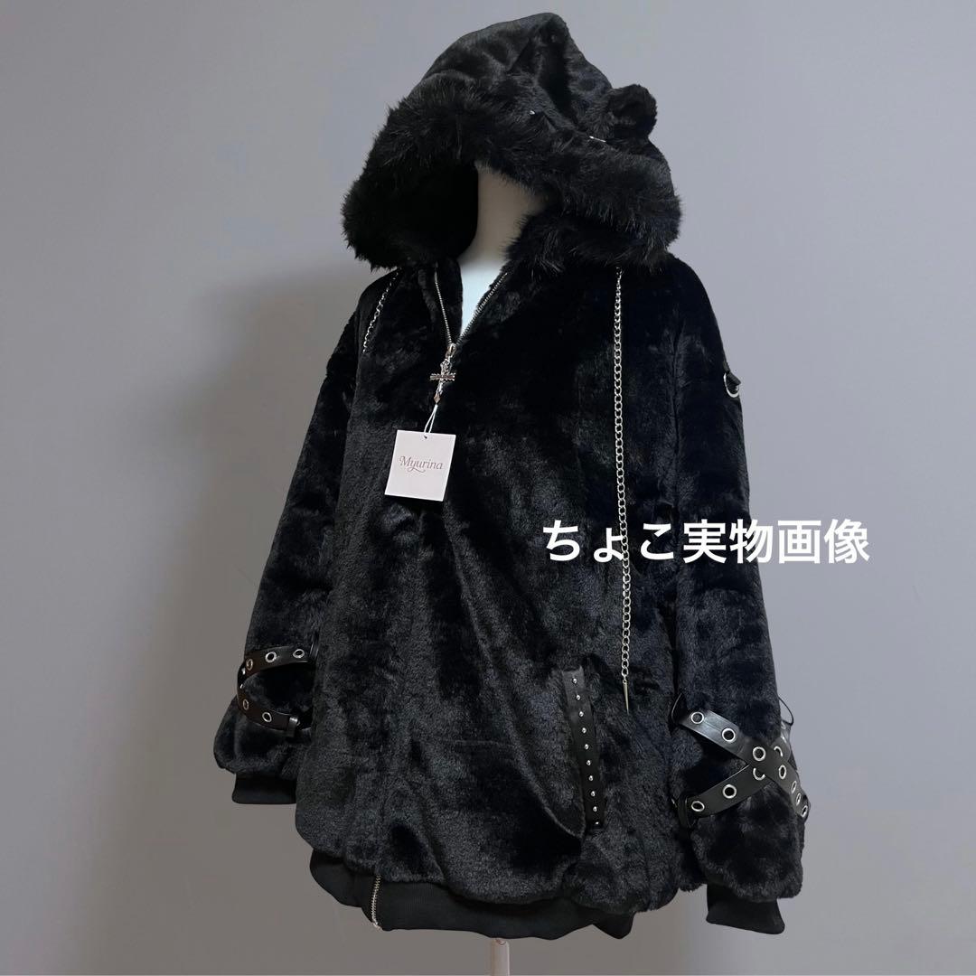 猫耳もこもこブルゾンパーカー ファーパーカー フリース サブカル コート