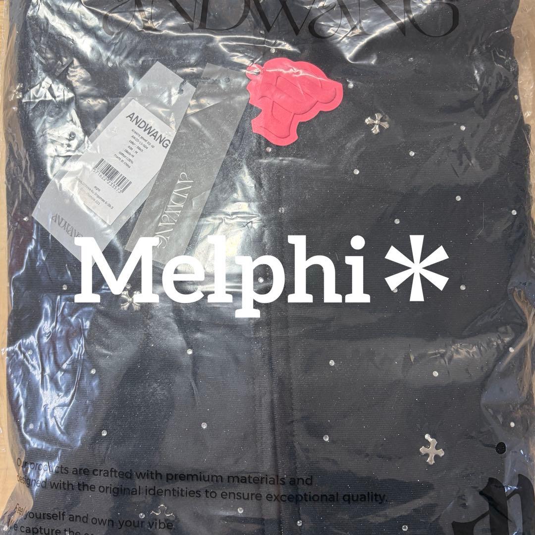 ANDWANG Kirakira jewel zip up M ブラック 新品