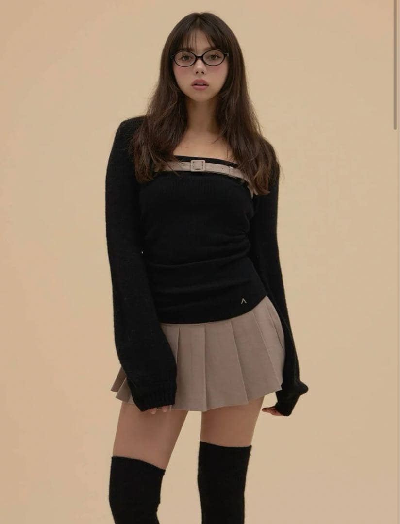 スカート ANDMARY Heidi belt pleats set up