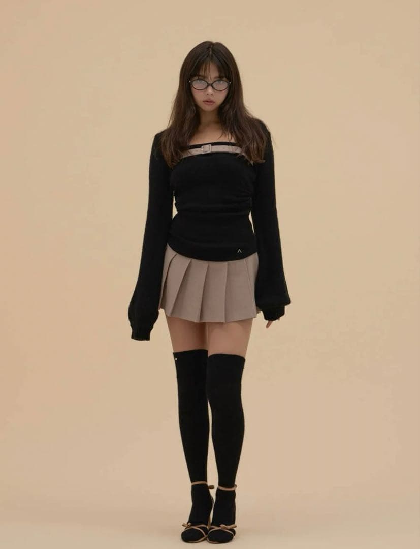 スカート ANDMARY Heidi belt pleats set up