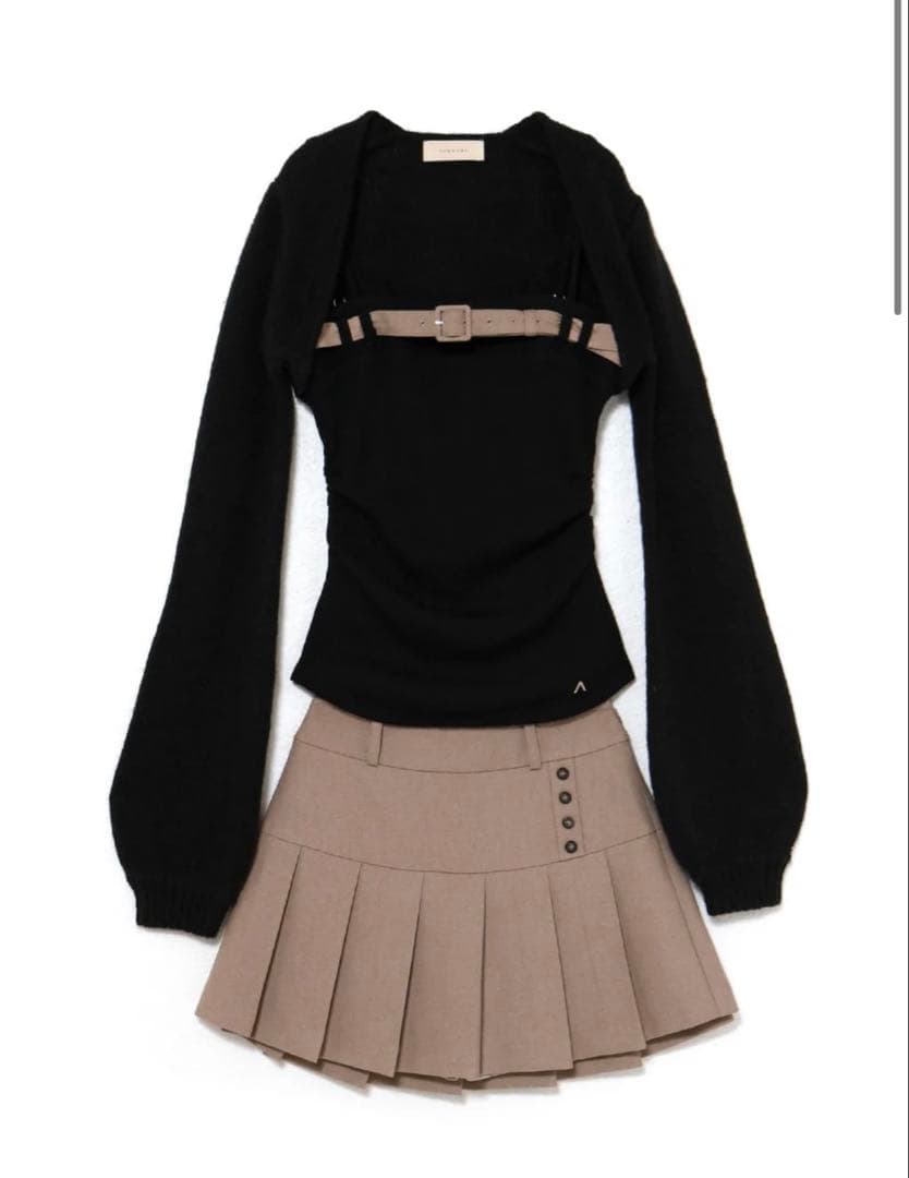 スカート ANDMARY Heidi belt pleats set up