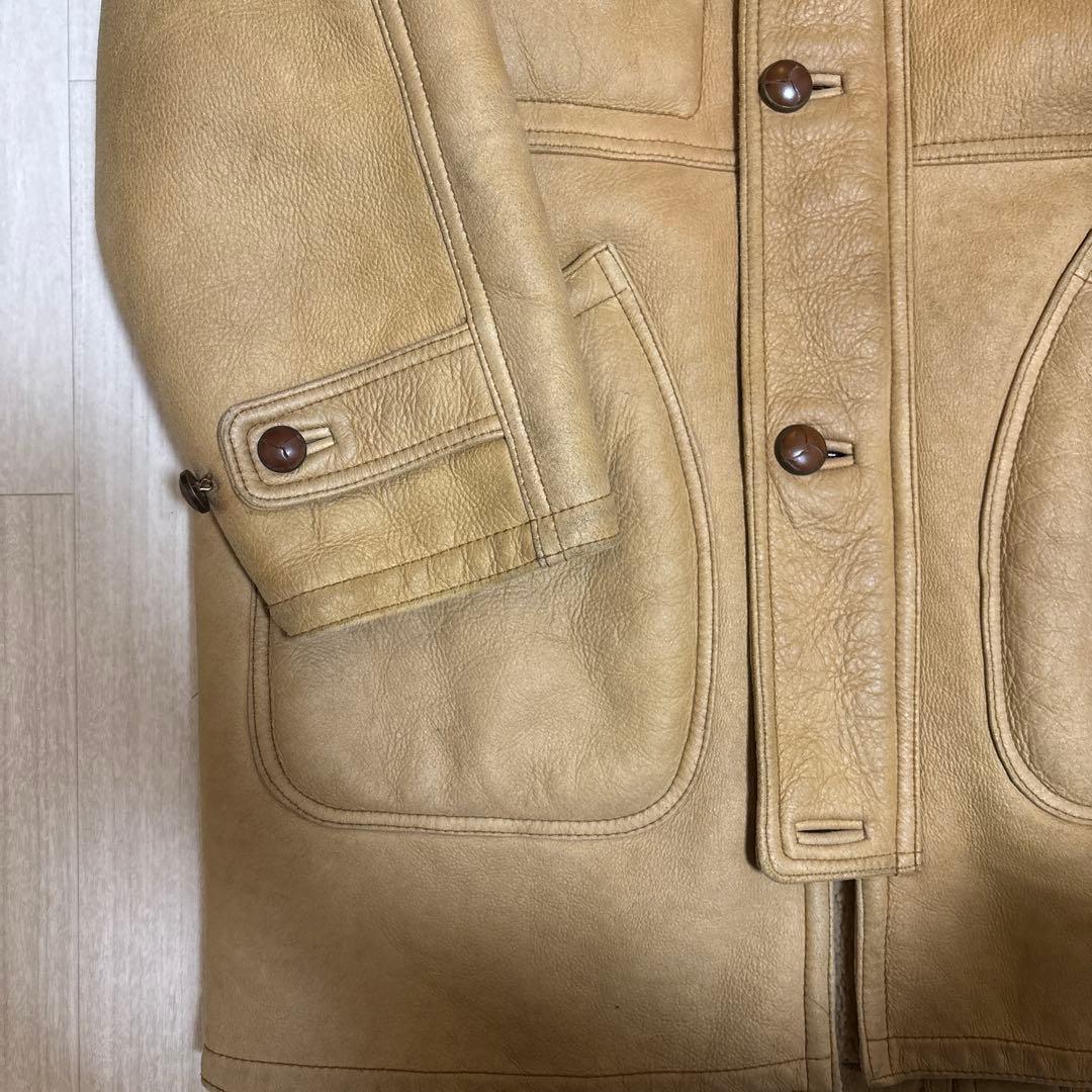 70s~80s Eddie Bauer ムートンコート ジャケット 黒タグ