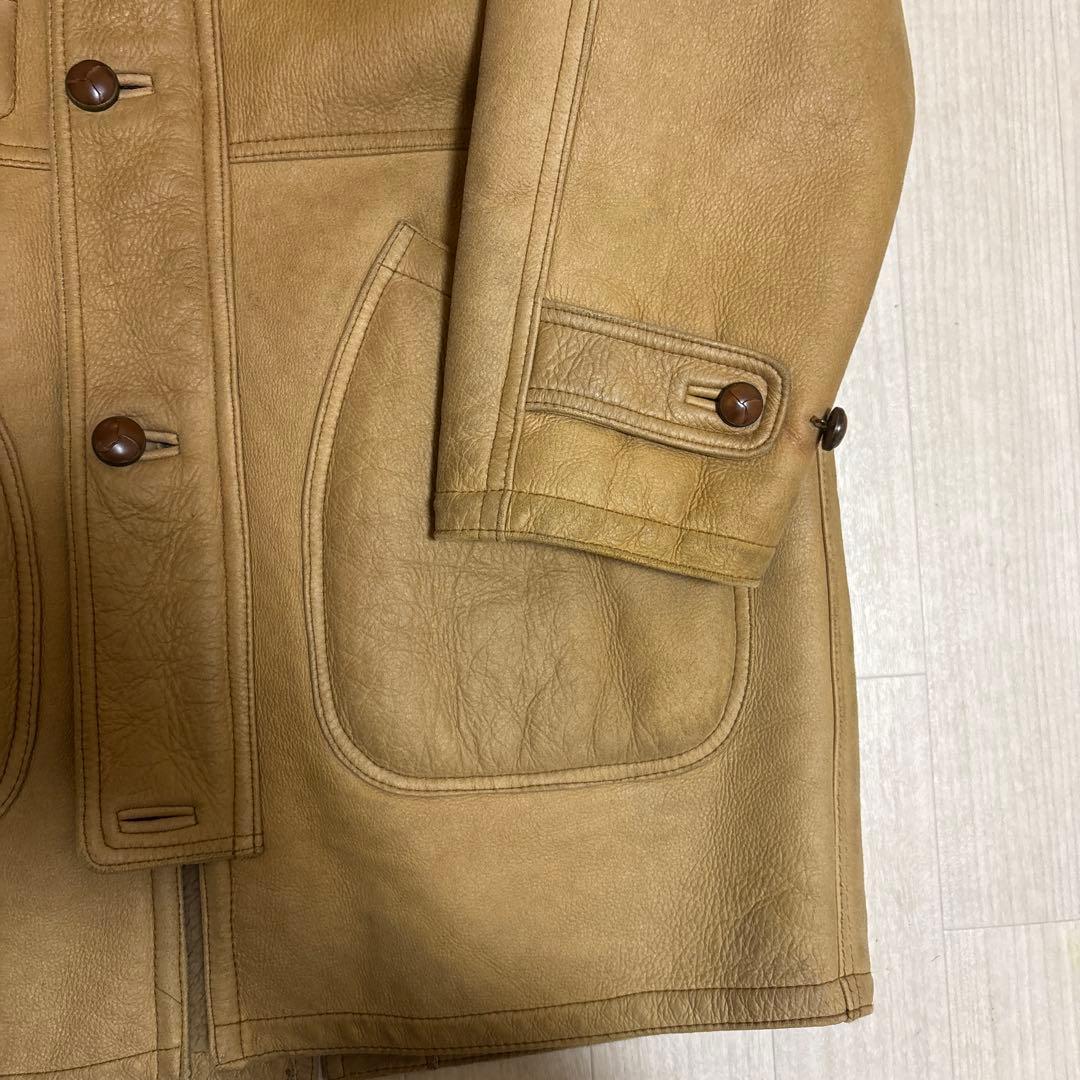 70s~80s Eddie Bauer ムートンコート ジャケット 黒タグ