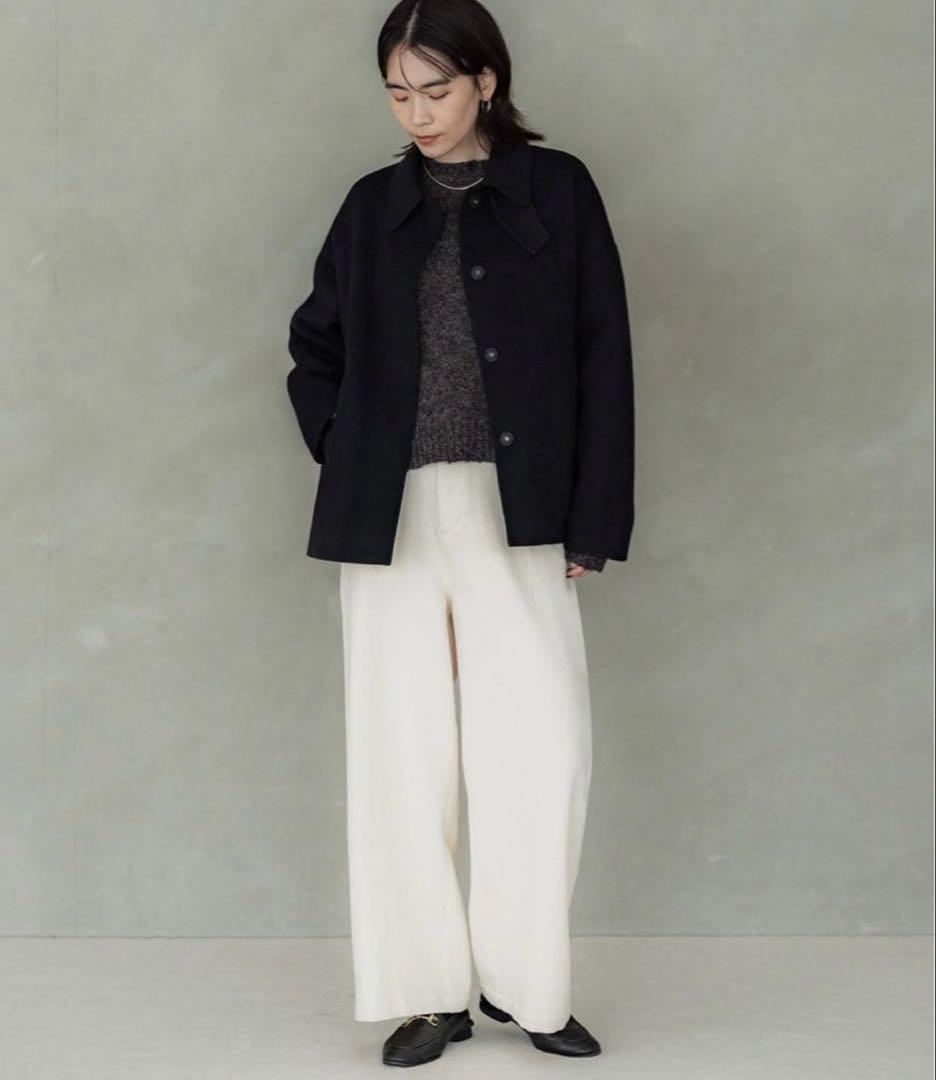 crewre クルーレ 2wayウールリバーショートコート サイズ3 ブラック