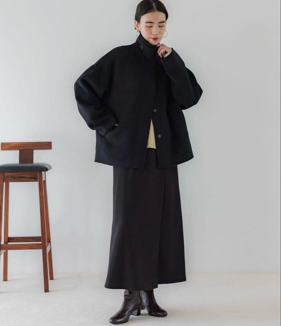 crewre クルーレ 2wayウールリバーショートコート サイズ3 ブラック