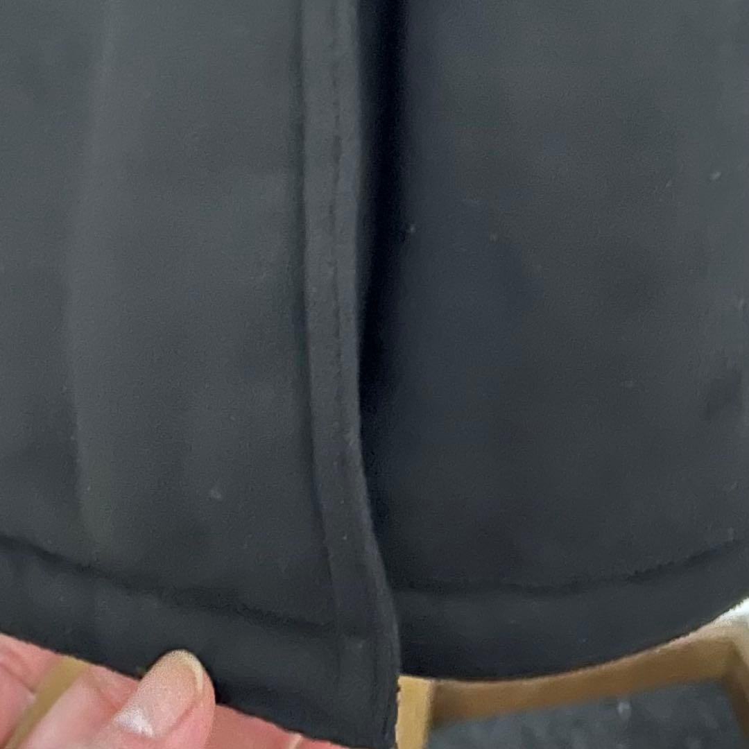 雅結 スエード調ブラックコート★和柄 特大　シルバー　フードファ付き