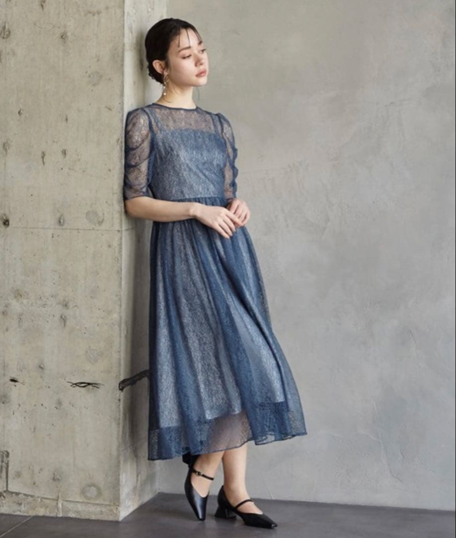 aimer エメ 結婚式参列 レースロングドレス M美品　定価19,800円