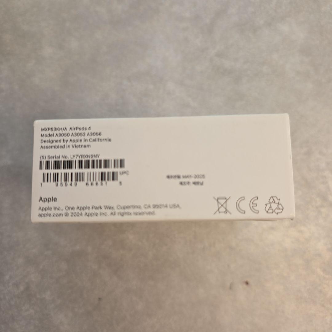 Apple AirPods 4（通常モデル）MXP63KH/A 新品未開封