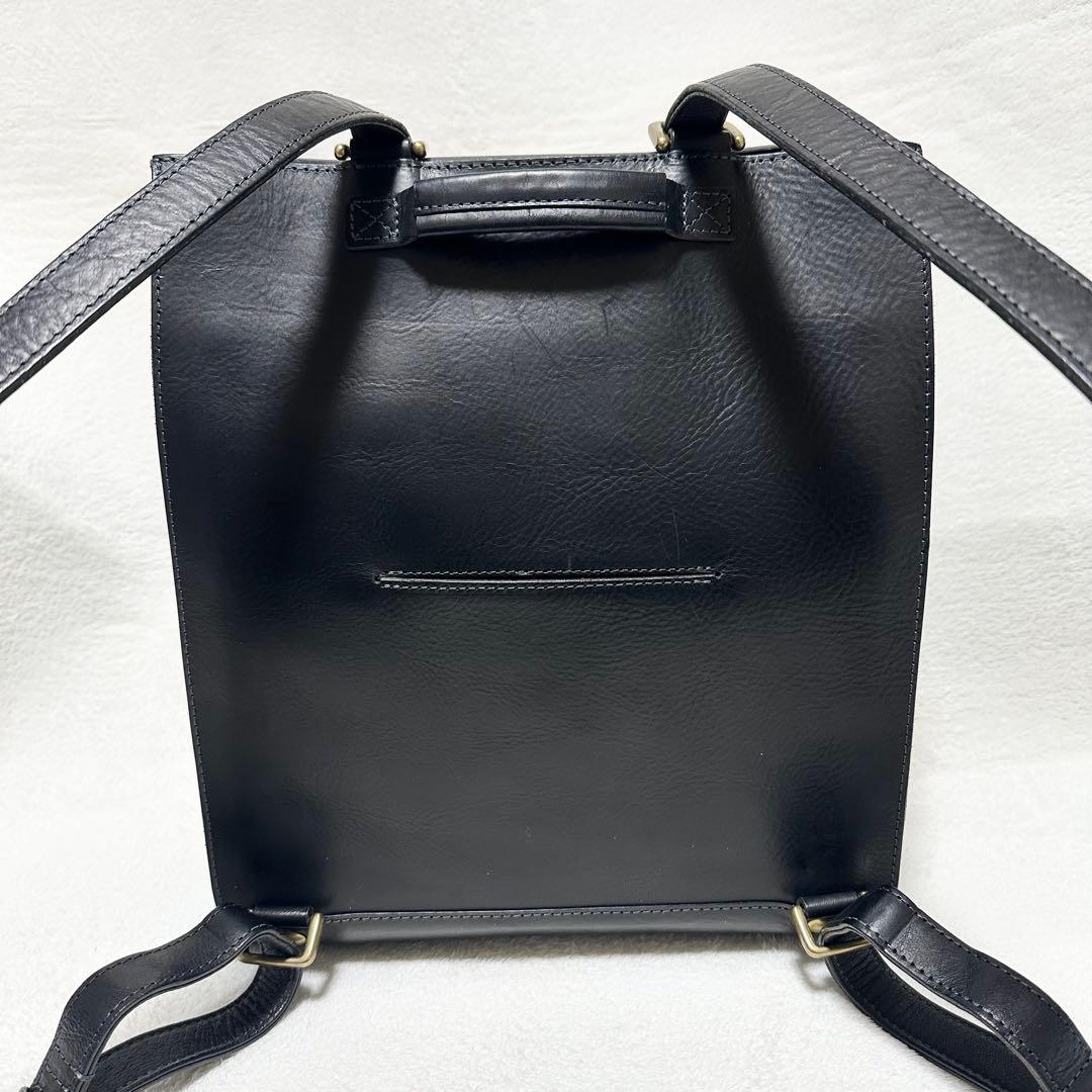 ibona イボーナ リュック スライン バックパック 黒 レザー 本革 A4可