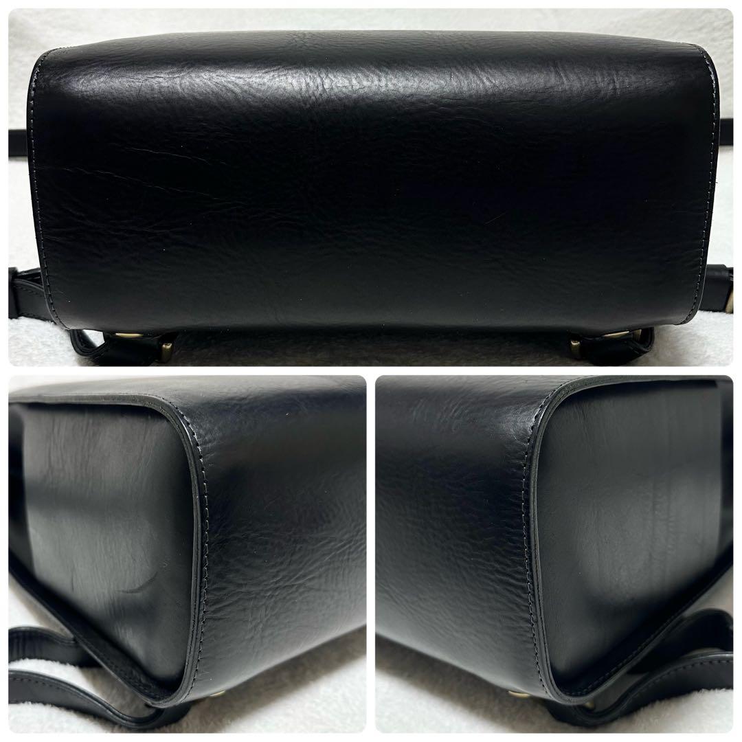 ibona イボーナ リュック スライン バックパック 黒 レザー 本革 A4可