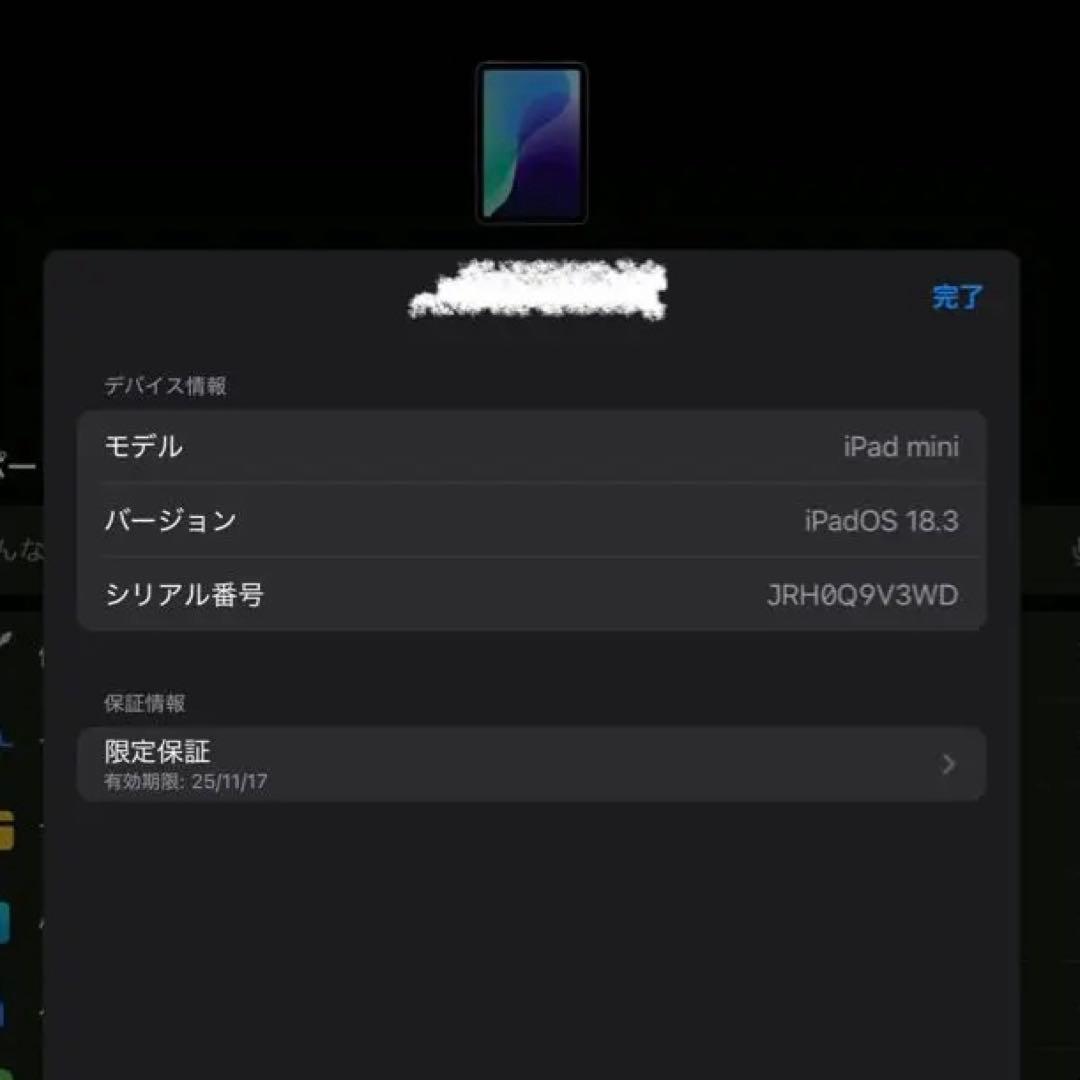 iPad mini(A17 Pro) 第７世代 wifi 128gb 美品