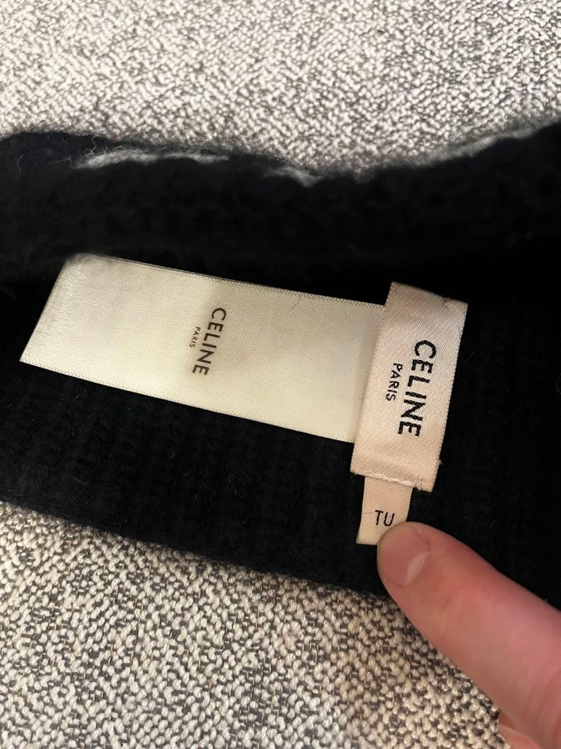 CELINE セリーヌ　ブラック ヘアバンド　ロゴ入り