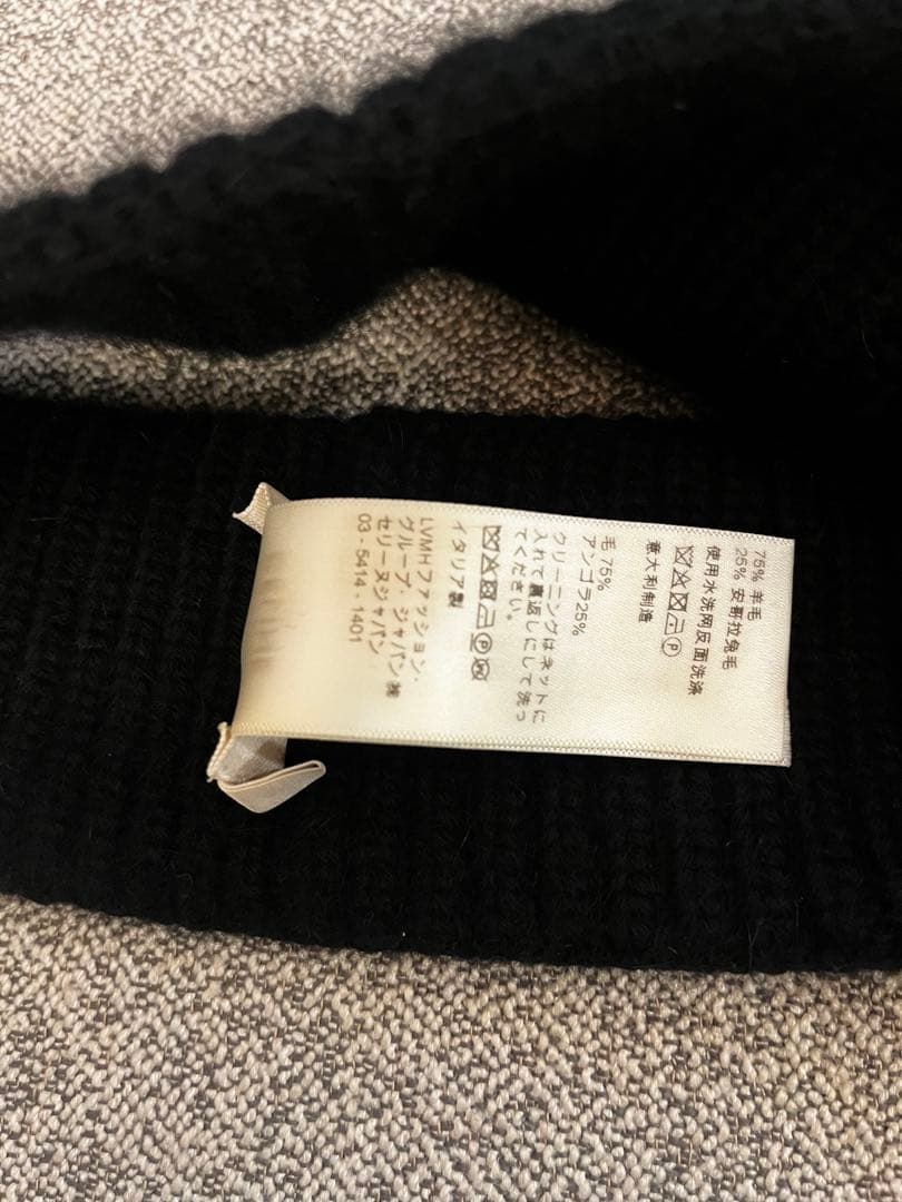 CELINE セリーヌ　ブラック ヘアバンド　ロゴ入り