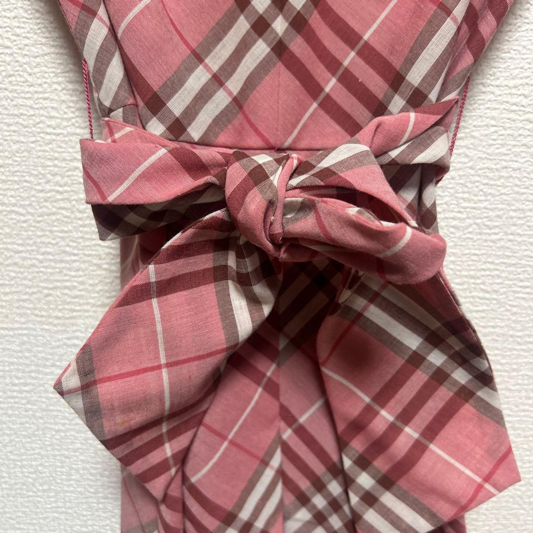 バーバリーブルーレーベル ノバチェックワンピース　ピンク　ベルト　ペチスカート付