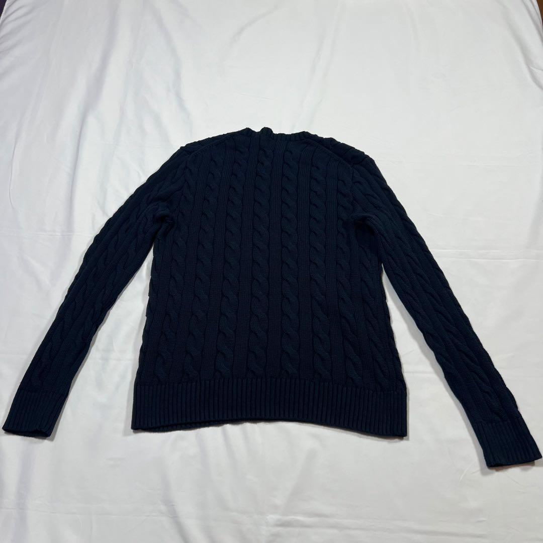 極美品✨ポロラルフローレン ケーブルニット コットン 濃紺 赤ポニー 現行 S