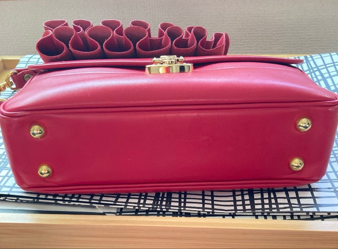 トルトアーゴ　3way フリル　バッグ　ポシェット　ショルダー　赤