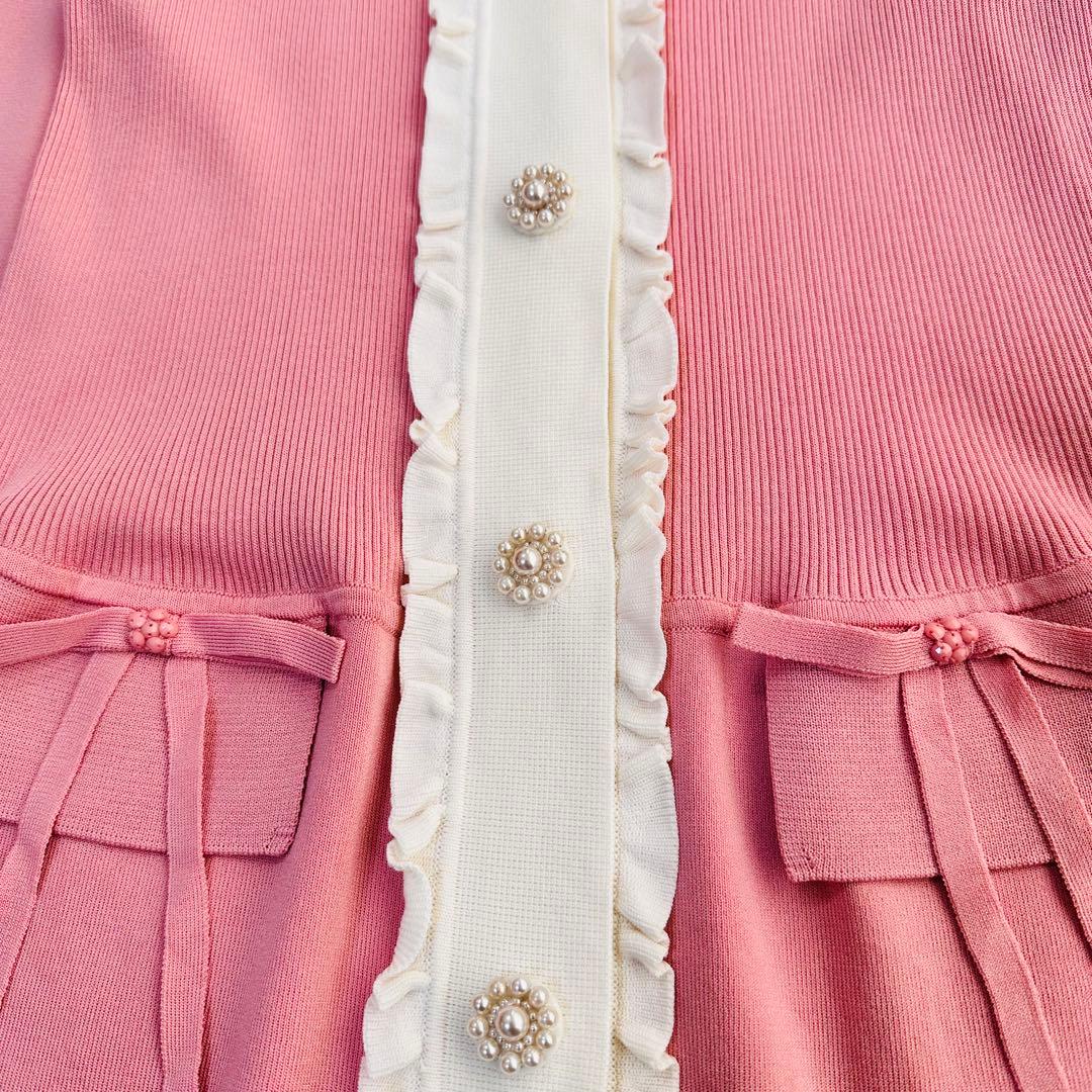 新品 22AW スーパービューティー Aライン ワンピース カーディガン パール