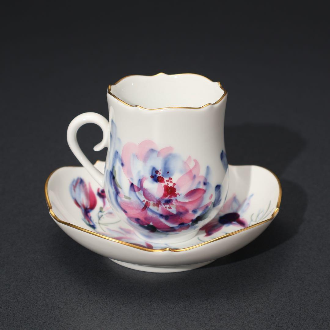 マイセン　カップ＆ソーサー６客　花　紙箱・袋付きR1552