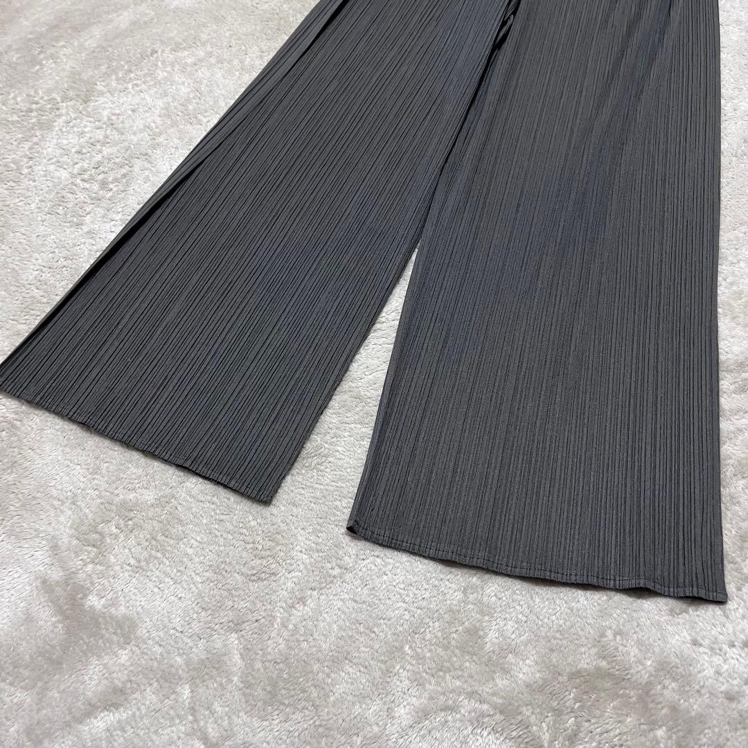 usagihime_4　イッセイミヤケ　ワイド　ストレートパンツ　グレー