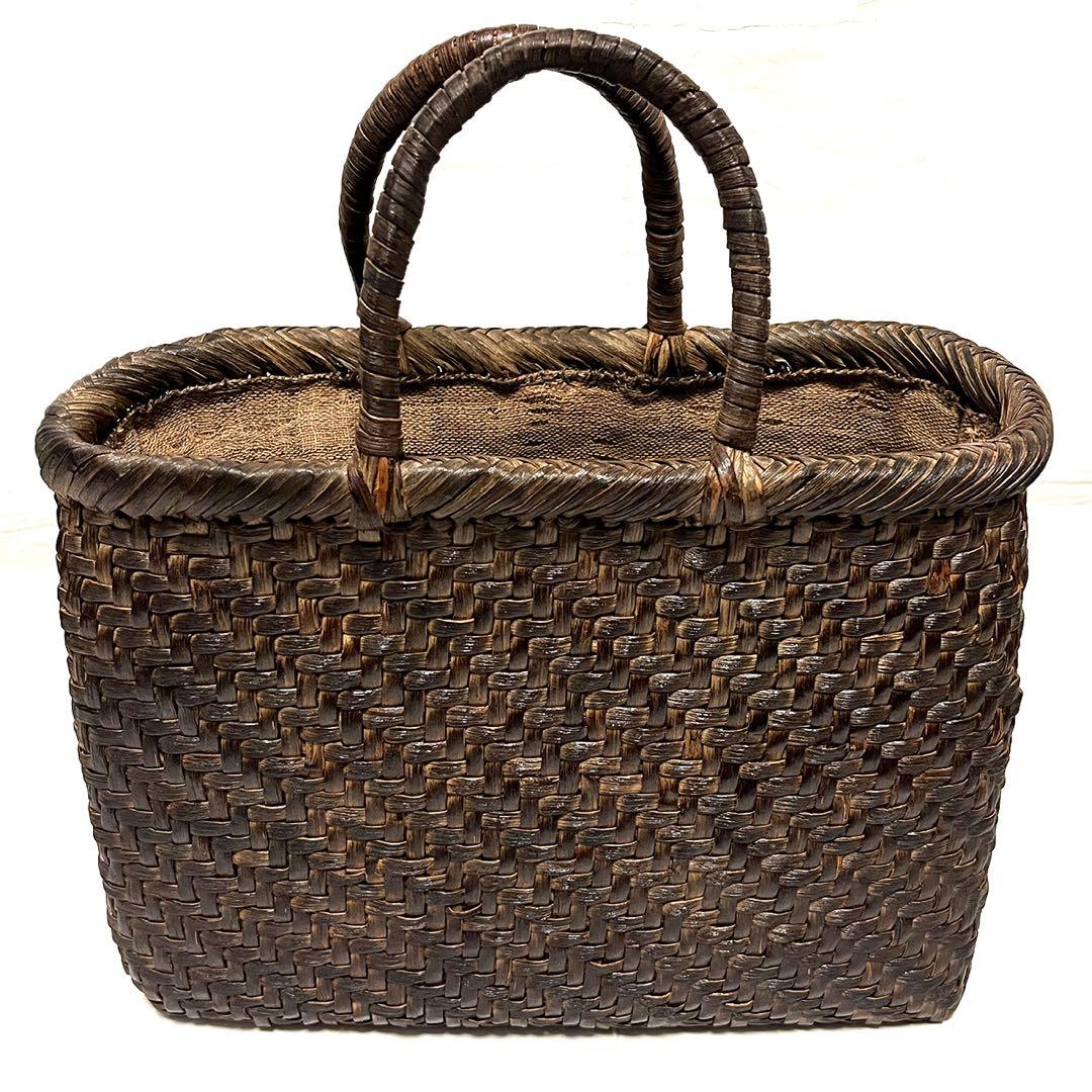 逸品 山形県産 山葡萄 かごバッグ 5mm細ひご網代編み 30年物 国産保証