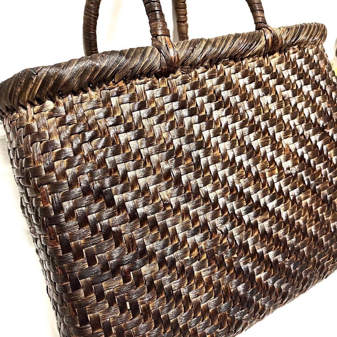 逸品 山形県産 山葡萄 かごバッグ 5mm細ひご網代編み 30年物 国産保証