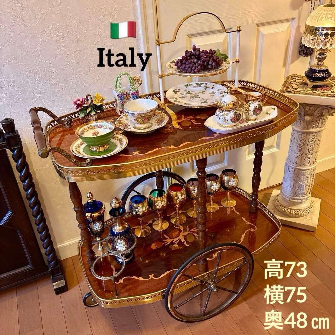 イタリア製 飾り棚 (画像3枚目ベネチアグラスと陶器 花瓶はオマケです)