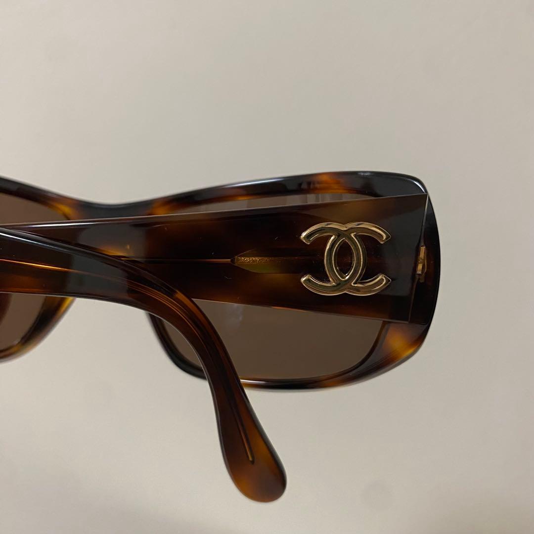 CHANEL サングラス べっ甲 ココマーク ゴールド金具 ブラウン レディース