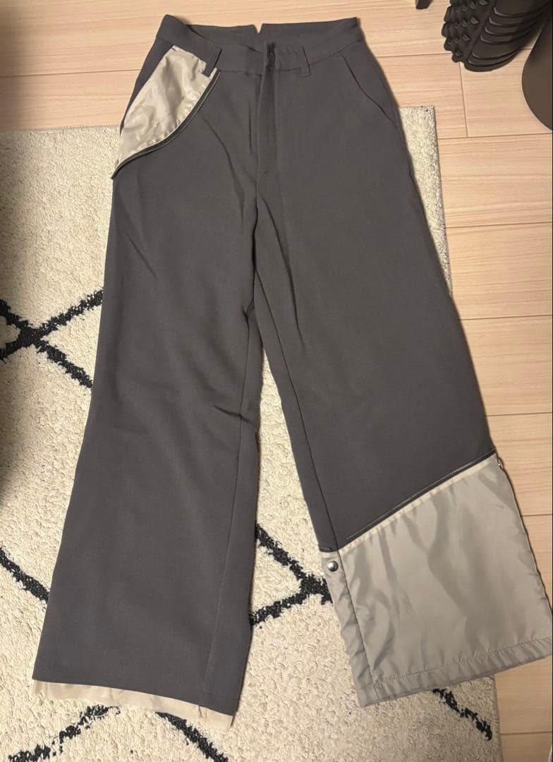 【GRANCY】リバース レイヤードデザイン スラックス