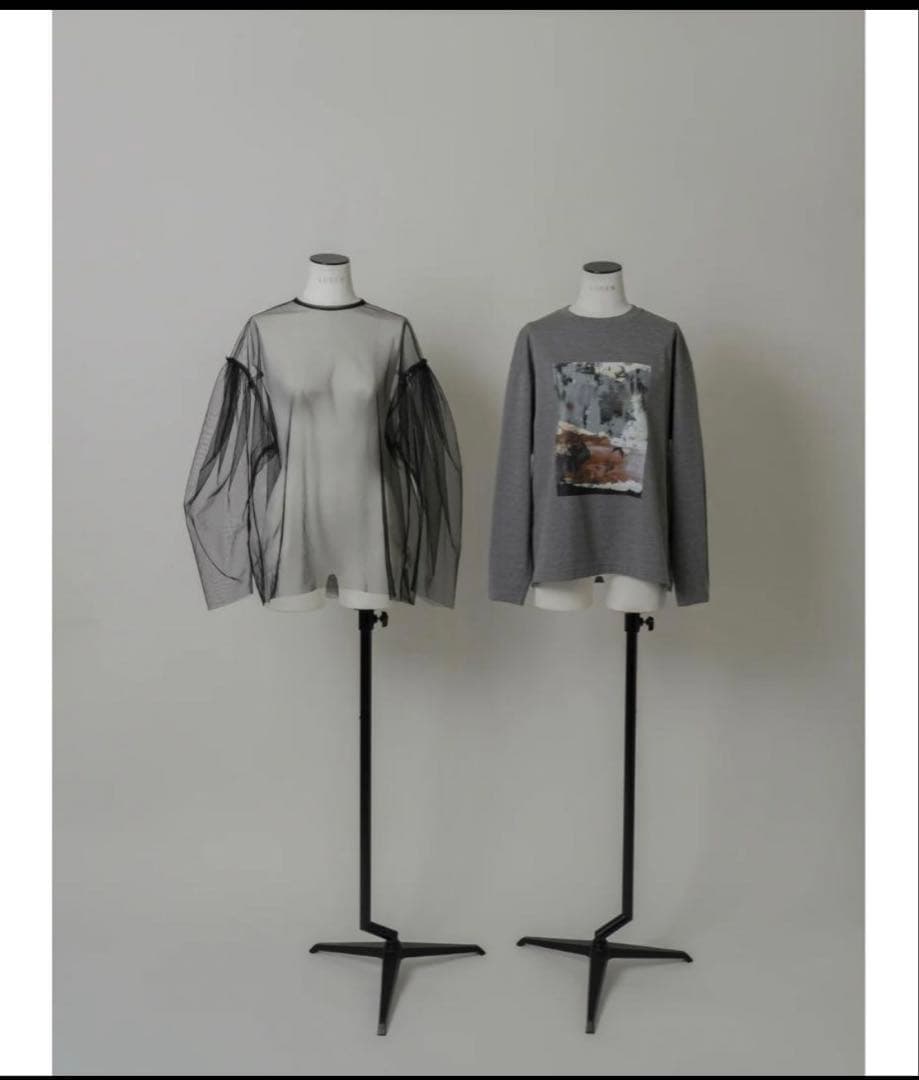 LOHEN チュールレイヤードジオメトリープリントTシャツ　訳あり
