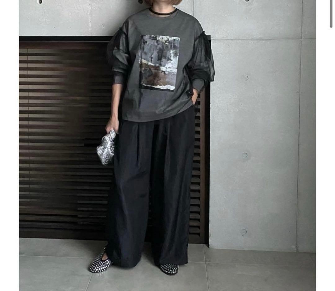 LOHEN チュールレイヤードジオメトリープリントTシャツ　訳あり